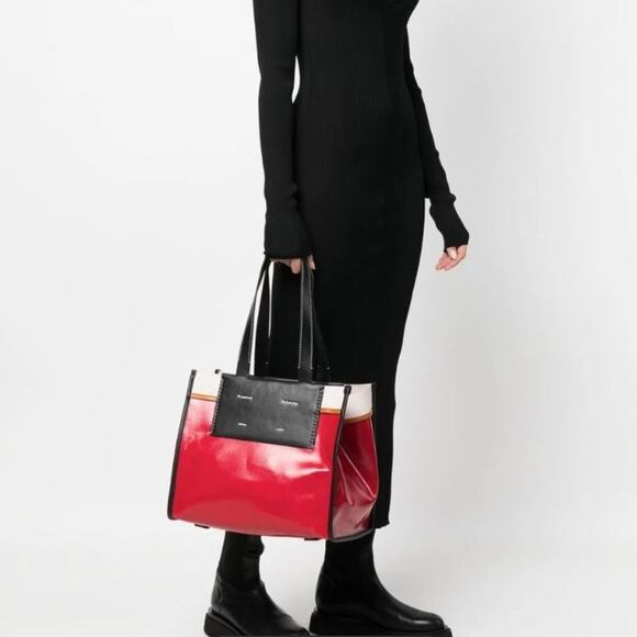 NWT MSRP$450 Proenza Schouler White Label large Morris coated tote bag Stained - Picture 2 of 11